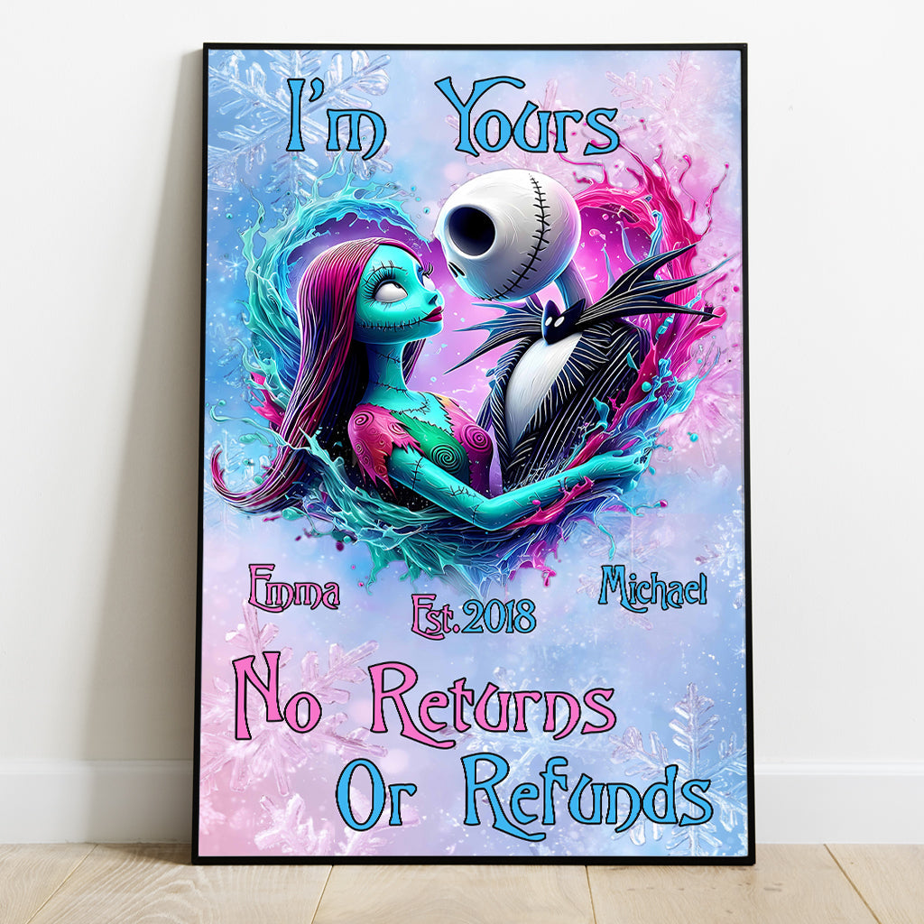 Personalized Nightmare Before Christmas Canvas Print Gift for Couples Canvas And Poster GradoCreations