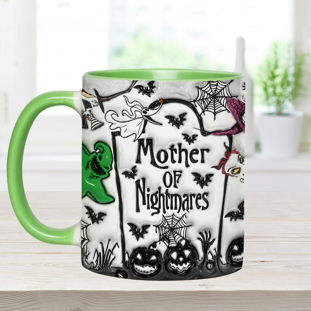 Personalized Nightmare Accent Mug with Custom Names for Mom Accent Mug GradoCreations
