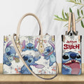 Personalized Leather Handbag Ohana Stitch Design Gift for Women Leather Handbag GradoCreations