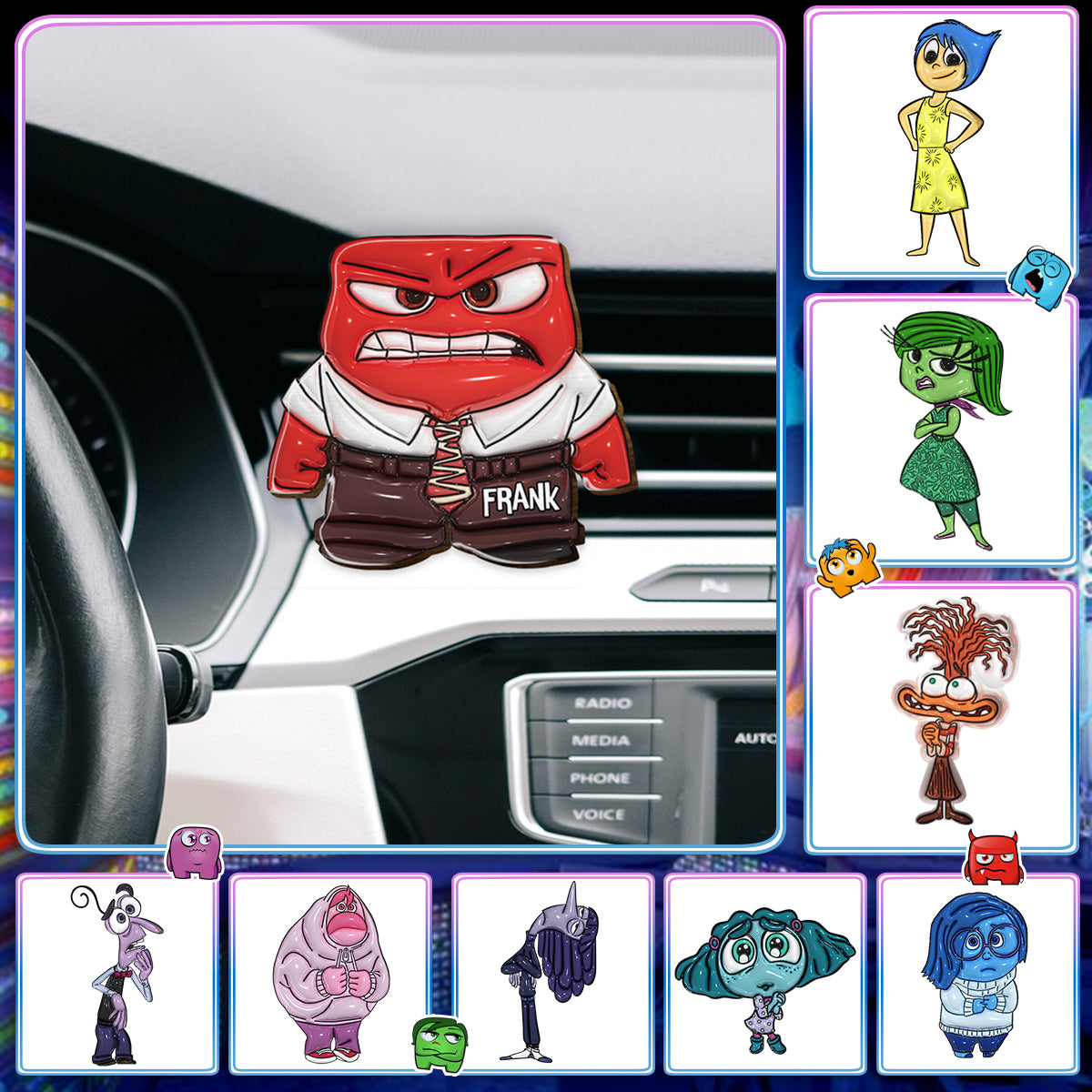 Personalized Shaped Car Visor Clip Custom Emotion Gift Shaped Car Visor Clip GradoCreations