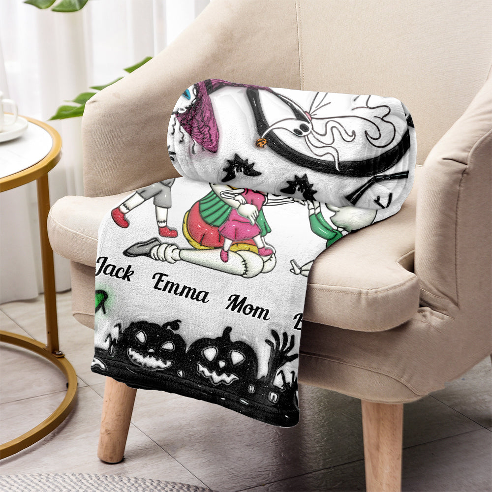 Personalized Nightmare Blanket with Family Design | Great Gift for Mom Blanket GradoCreations