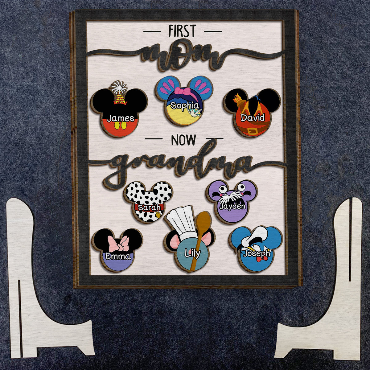 Personalized Grandma Mouse Ears 2 Layered Wood Sign Gift 2 Layered Wood Sign GradoCreations