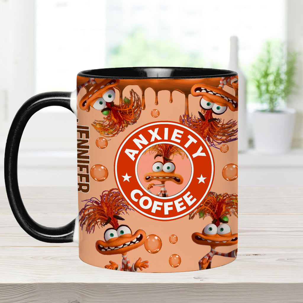 Personalized Accent Mug Custom Name Anxiety Coffee Gift Accent Mug GradoCreations