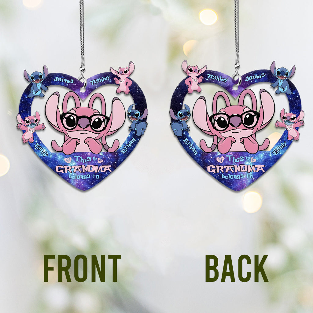 Customizable Grandma Car Ornament Gift for Grandma | Acrylic Heart Design One-sided Car Ornament GradoCreations