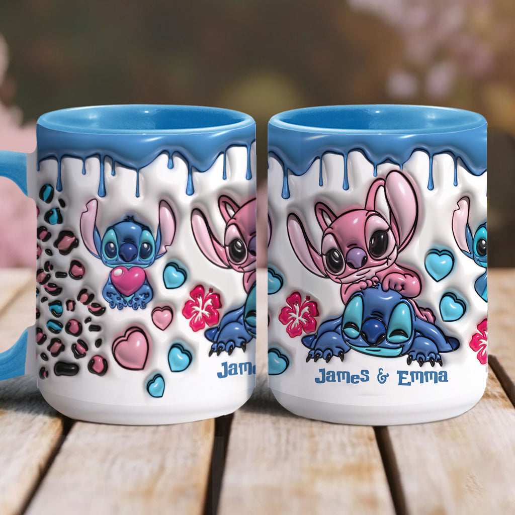 Personalized Ohana Accent Mug Custom Name Gift for Couples Accent Mug GradoCreations