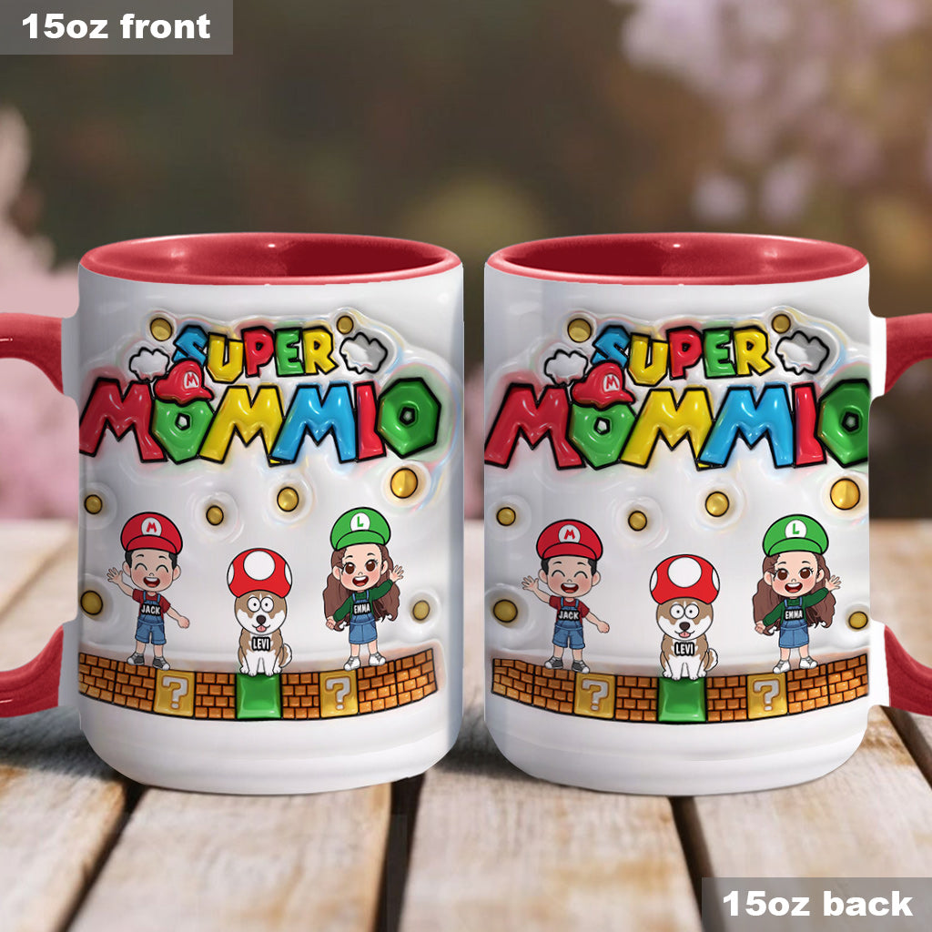 Personalized Super Mommy Accent Mug Custom Name Gift for Mom Accent Mug GradoCreations