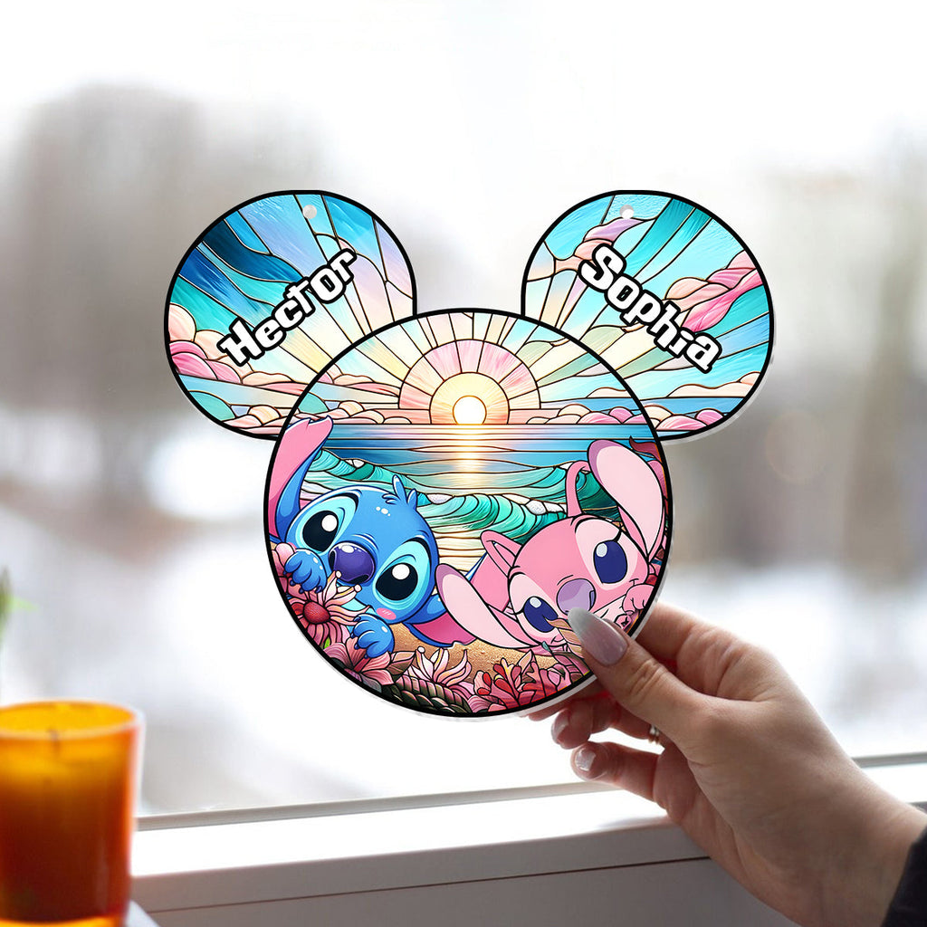 Personalized Ohana Suncatcher Ornament Custom Names Gift Window Hanging Suncatcher Ornament GradoCreations