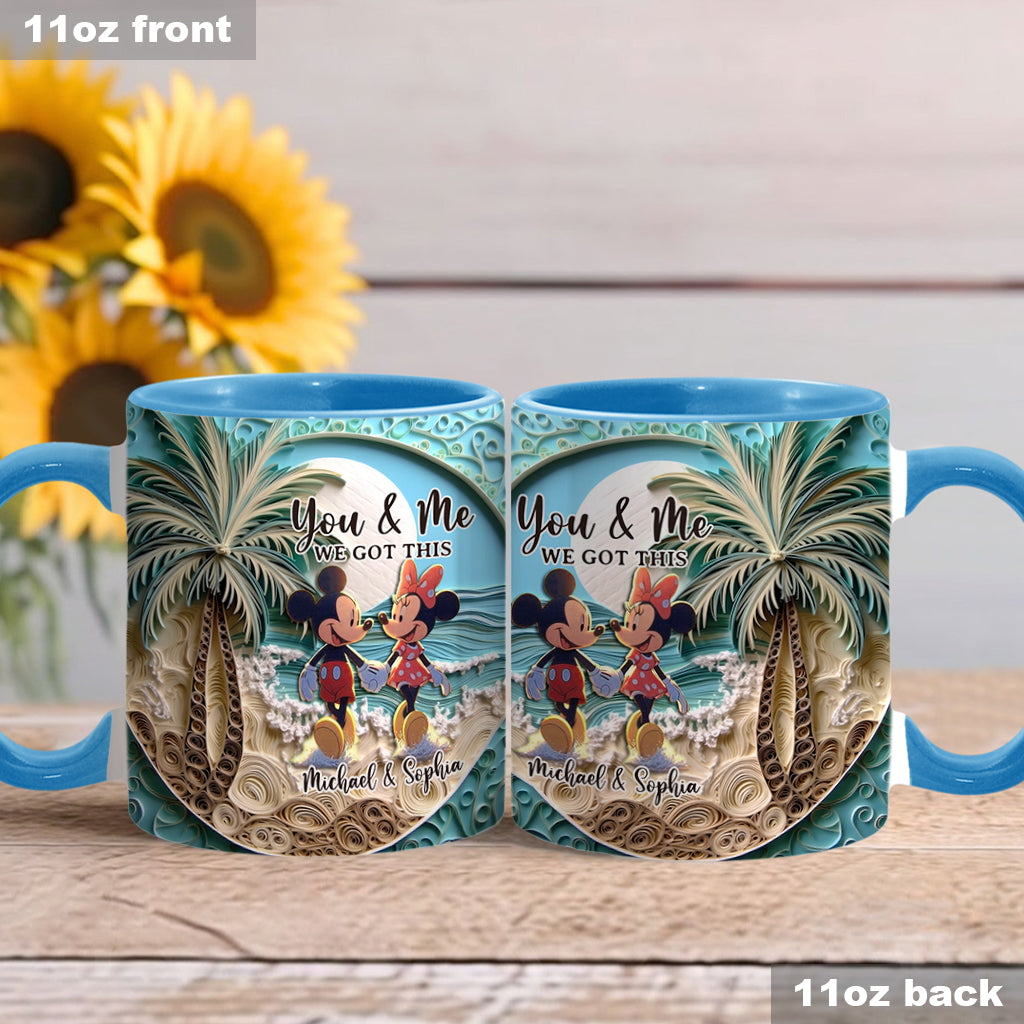 Personalized Couple Beach Scene Accent Mug Custom Names Gift Accent Mug GradoCreations