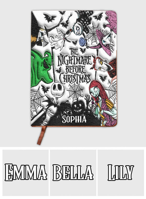 Personalized Nightmare Before Christmas Leather Journal Gift Leather Journal GradoCreations