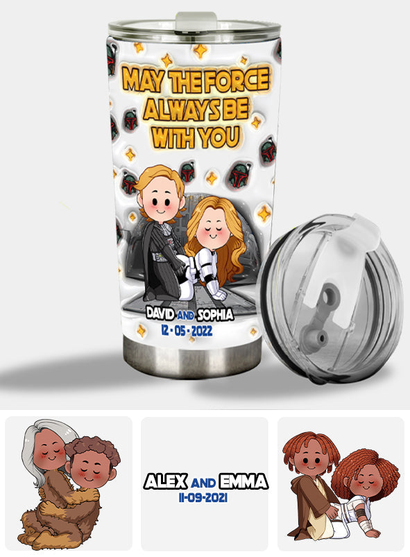 Personalized Star Wars Tumbler with Custom Names for Couples Tumbler GradoCreations