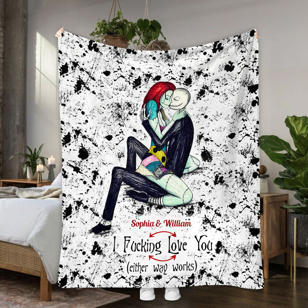 Personalized Nightmare Blanket Custom Name Gift for Couples Blanket GradoCreations