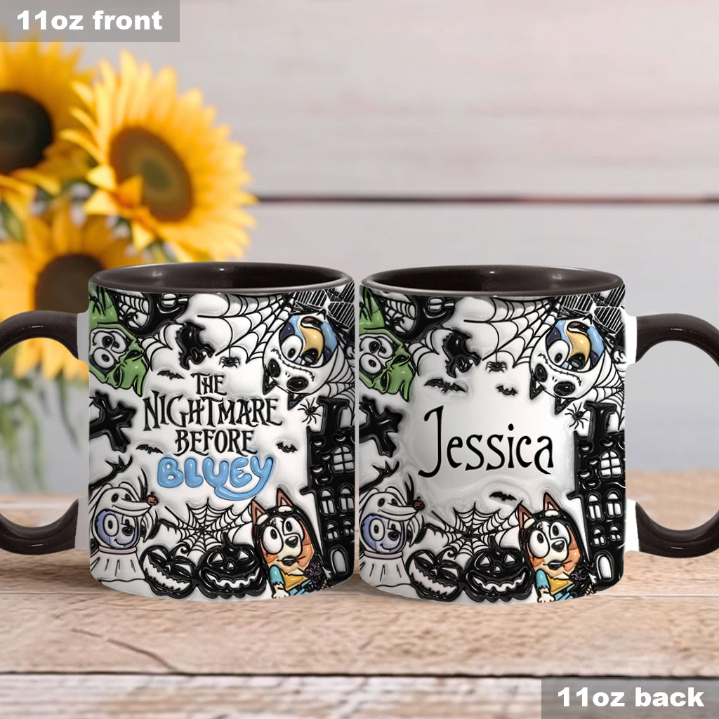 Personalized Nightmare Accent Mug Custom Name Gift for Halloween Accent Mug GradoCreations