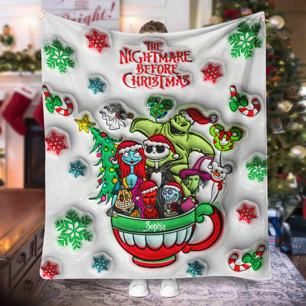 Personalized Nightmare Before Christmas Blanket Gift for Kids Blanket GradoCreations