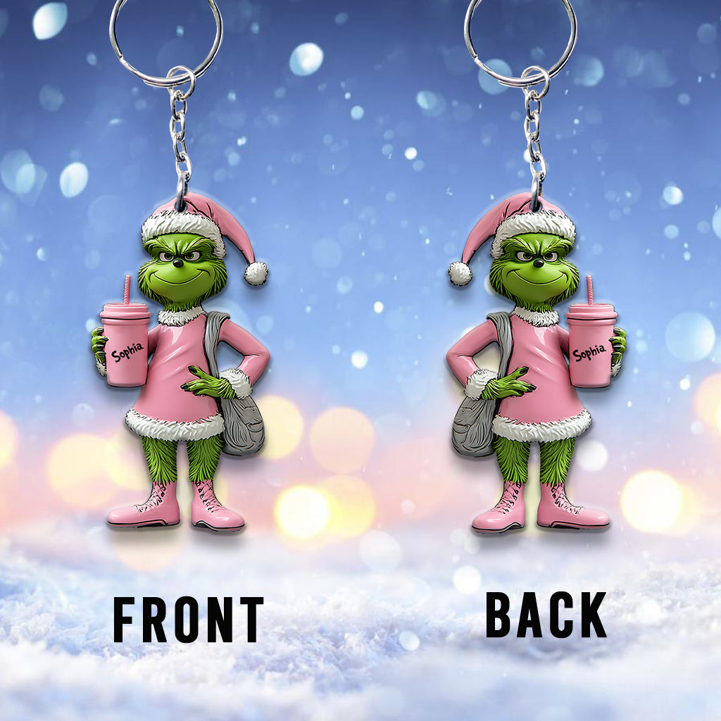 Personalized Grinch Keychain Custom Name Gift for Christmas Keychain GradoCreations