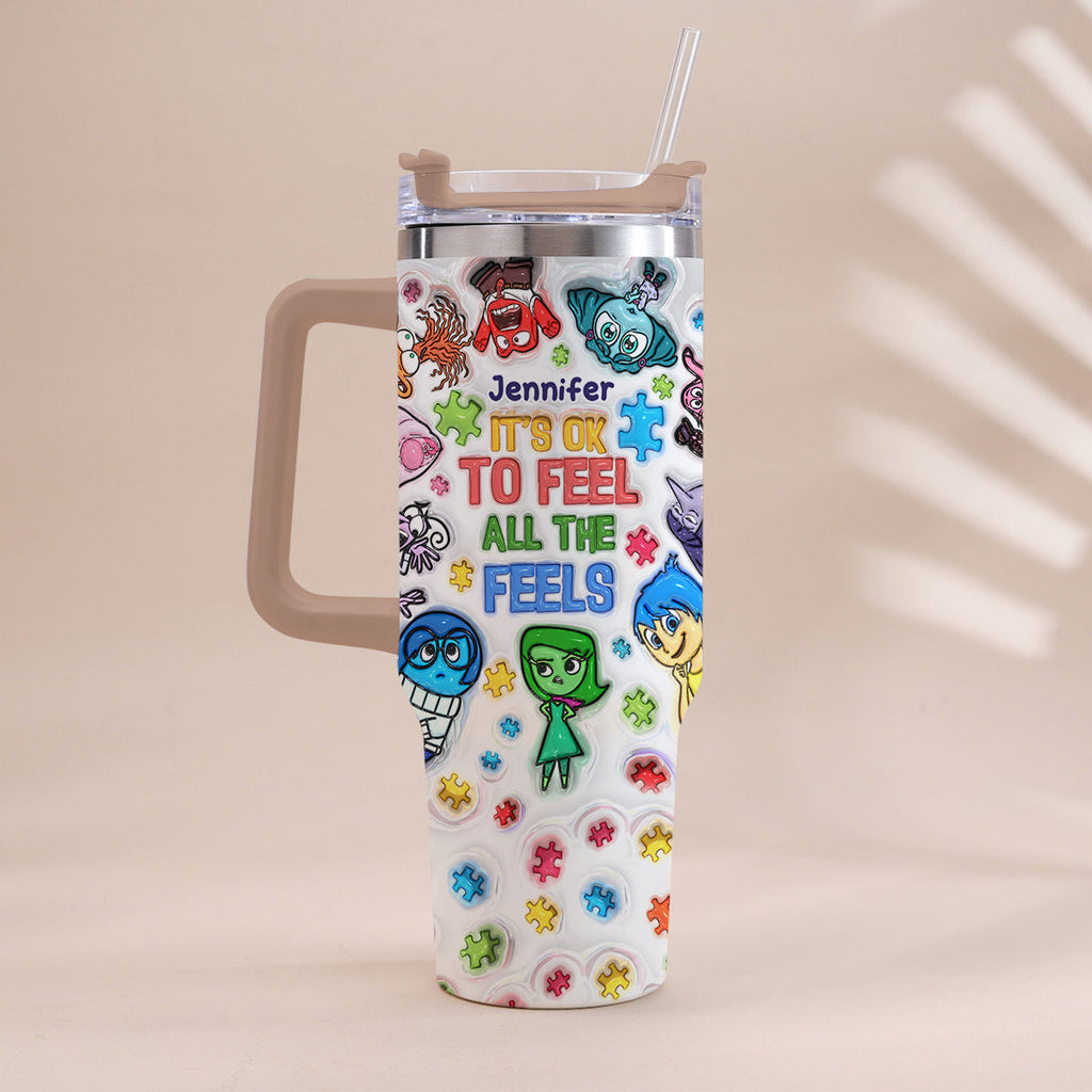 Personalized Autism Awareness Tumbler with Handle for Kids Tumbler With Handle GradoCreations