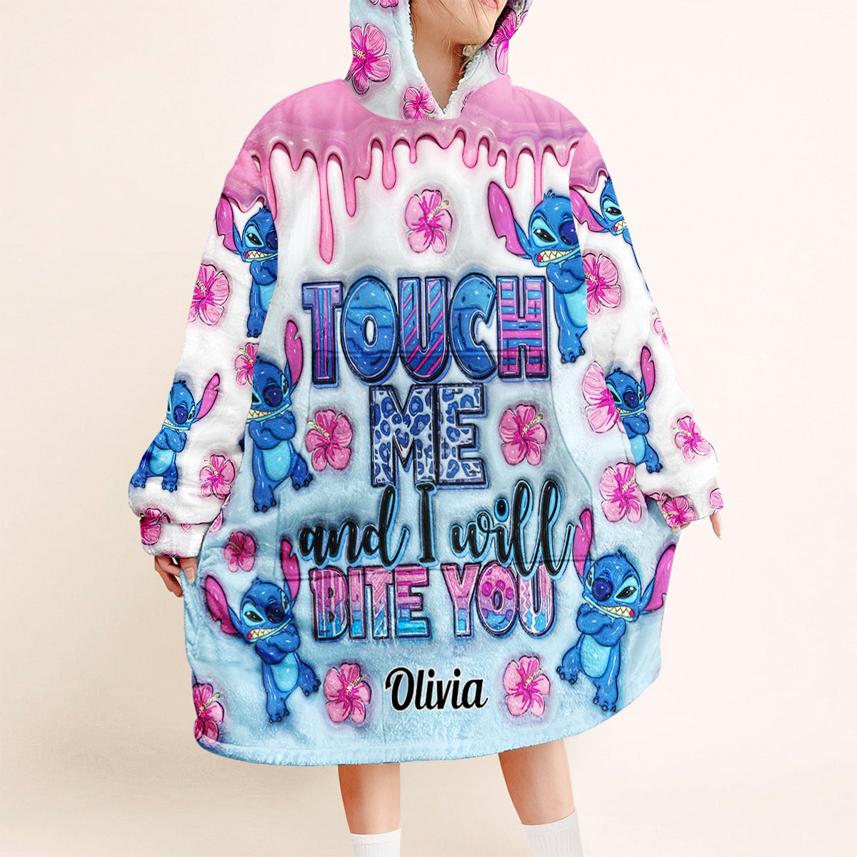 Personalized Ohana Blanket Hoodie Custom Name Soft Gift Blanket Hoodie GradoCreations