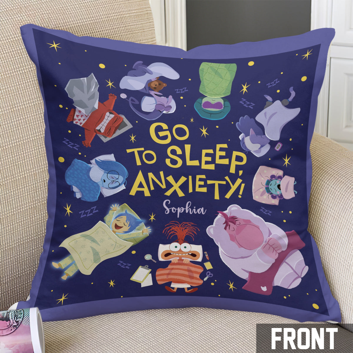 Personalized Go To Sleep Throw Pillow Custom Name Gift Throw Pillow GradoCreations