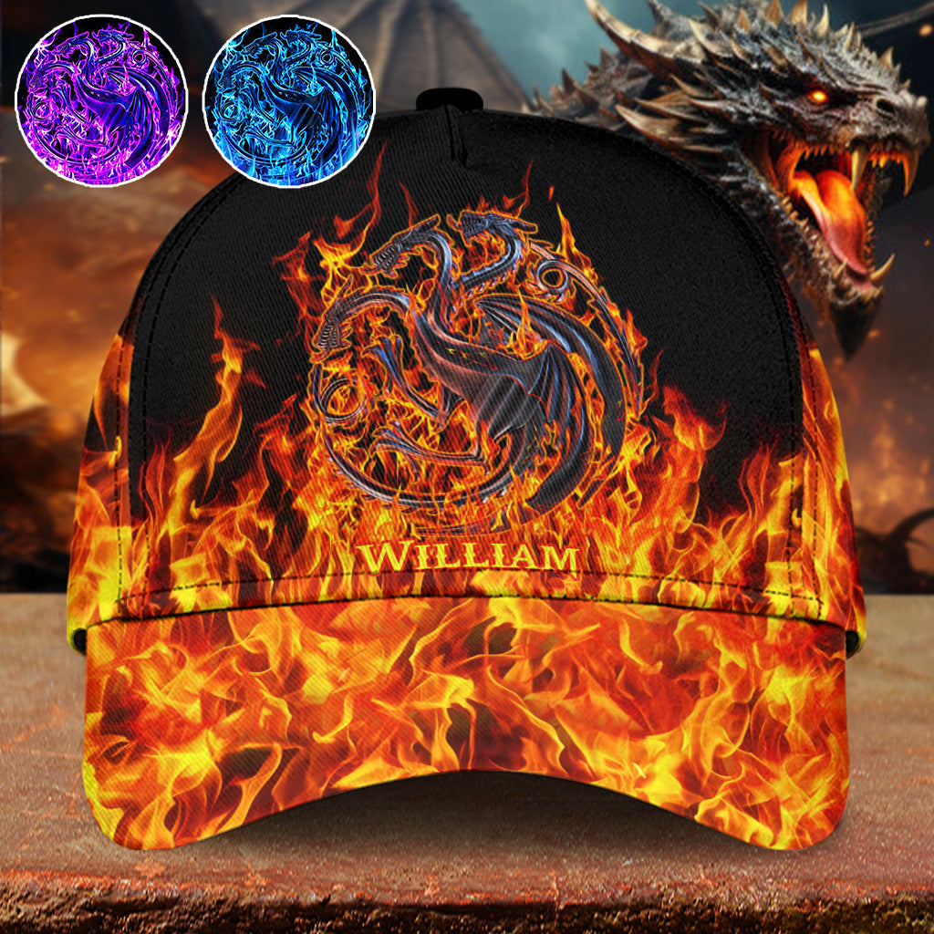 Personalized Fire and Blood Classic Cap Custom Name Gift Classic Cap GradoCreations