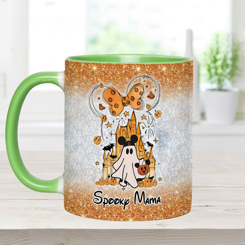 Personalized Spooky Mama Halloween Accent Mug Gift for Mom Accent Mug GradoCreations