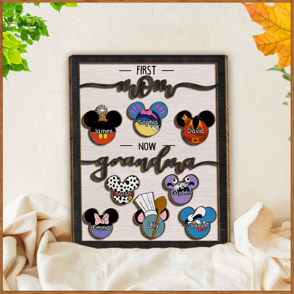 Personalized Grandma Mouse Ears 2 Layered Wood Sign Gift 2 Layered Wood Sign GradoCreations