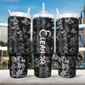 Personalized Black and White Mouse Tumbler with Handle Gift for Mom or Dad Tumbler With Handle GradoCreations