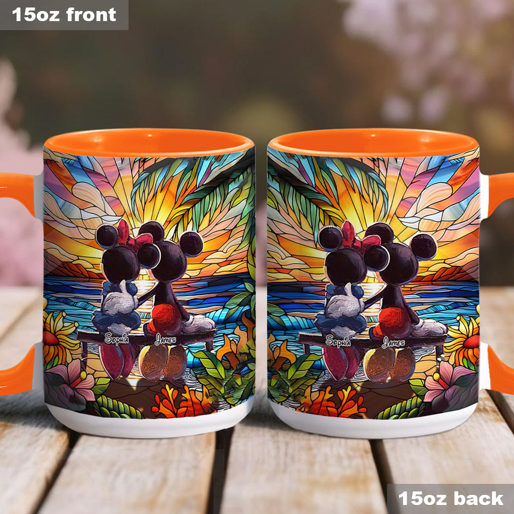 Personalized Sunset Accent Mug Custom Name Gift for Couples Accent Mug GradoCreations
