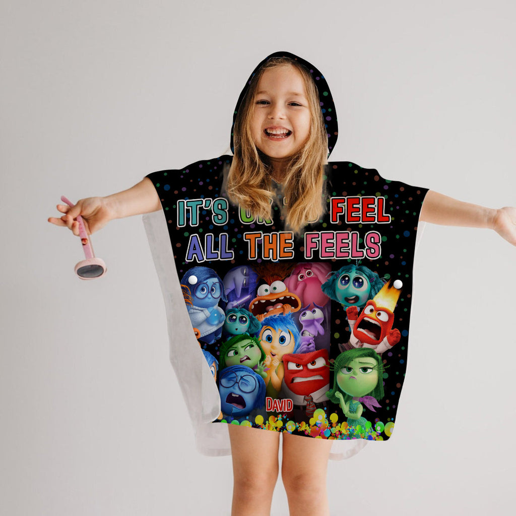 Personalized Kid Hooded Towel Poncho with Name | Unique Gift Kid Hooded Towel Poncho GradoCreations
