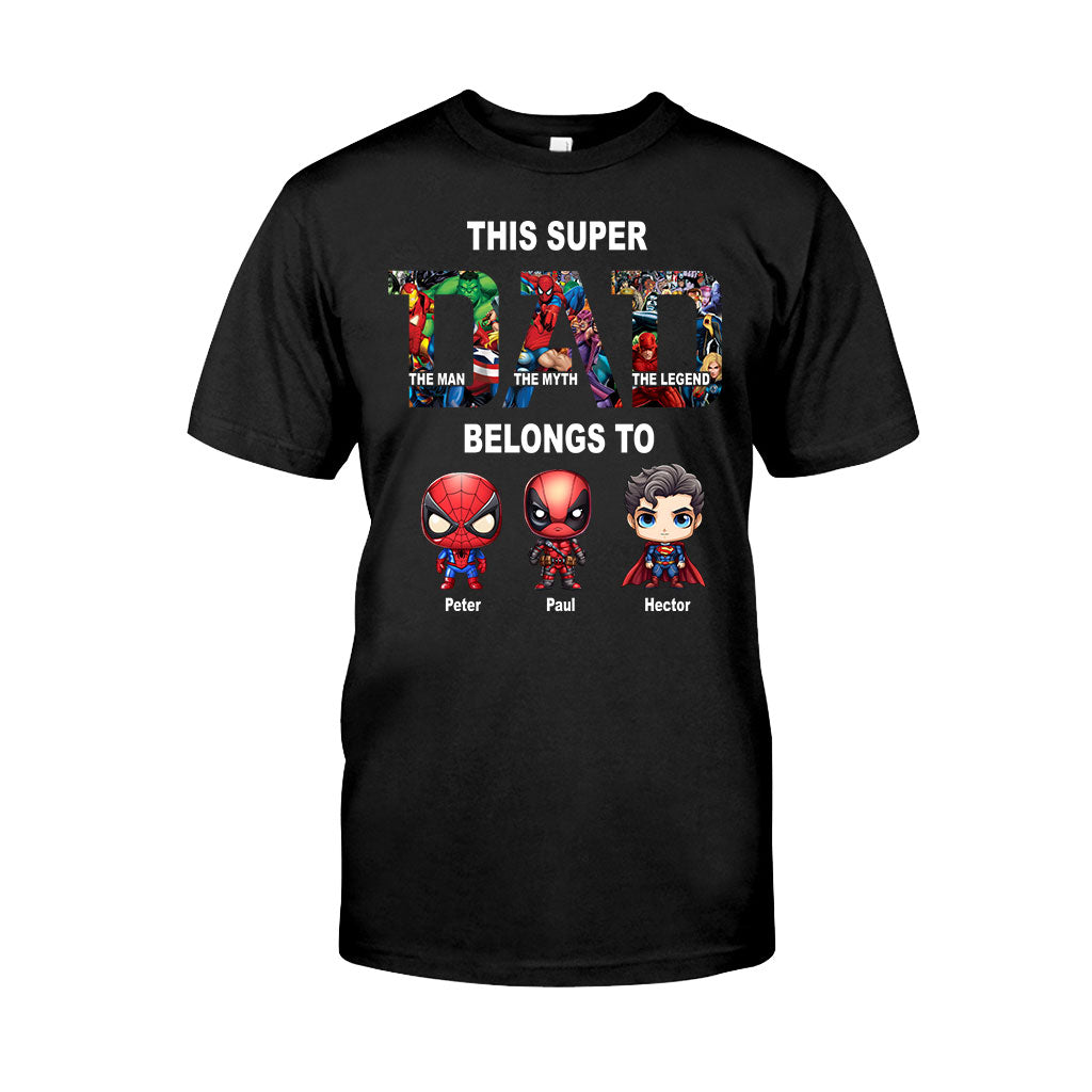 Personalized Super Dad T-shirt Custom Names Gift for Father's Day T-shirt & Hoodie GradoCreations