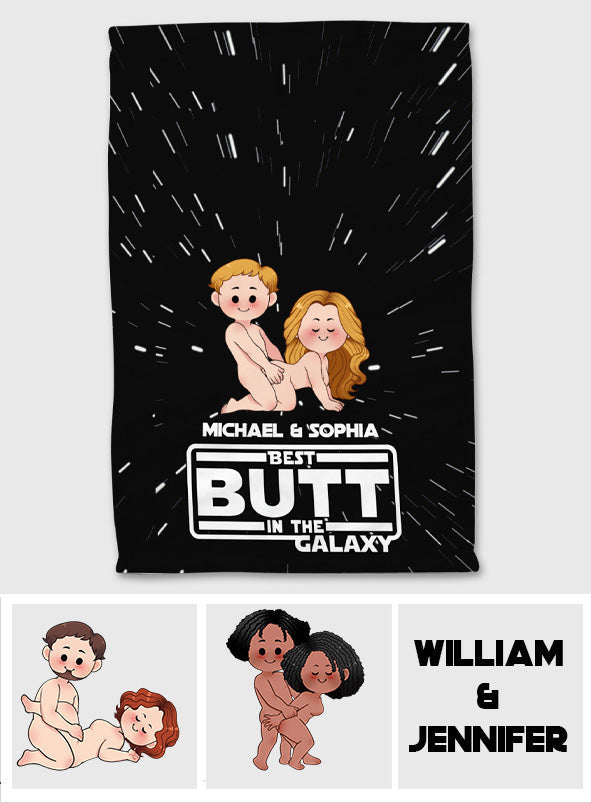 Personalized Funny Towel Gift for Couples Custom Name Best Butt in the Galaxy Towel GradoCreations