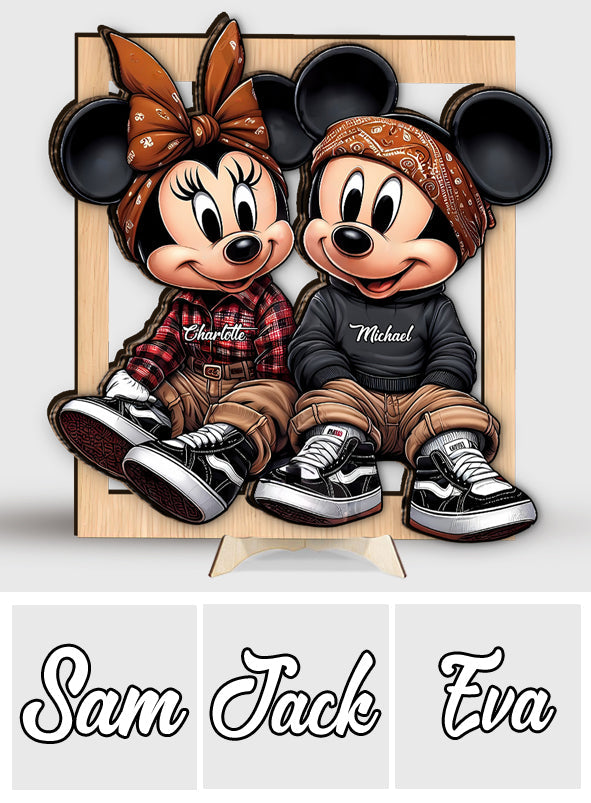 Personalized 2-Layered Wood Sign Custom Name Couples Gift 2 Layered Wood Sign GradoCreations