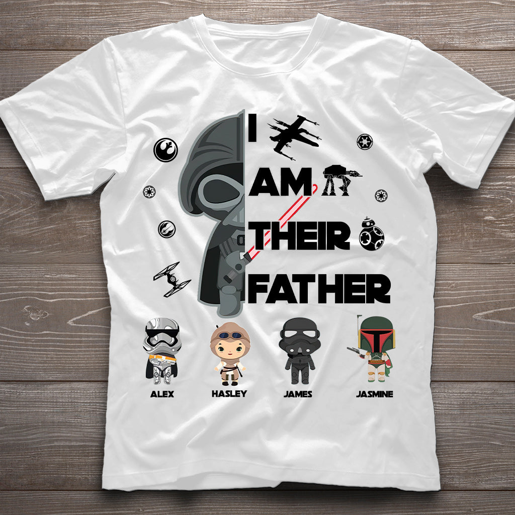 Personalized Star Wars T-Shirt & Hoodie Gift for Dad | Custom Names T-shirt & Hoodie GradoCreations