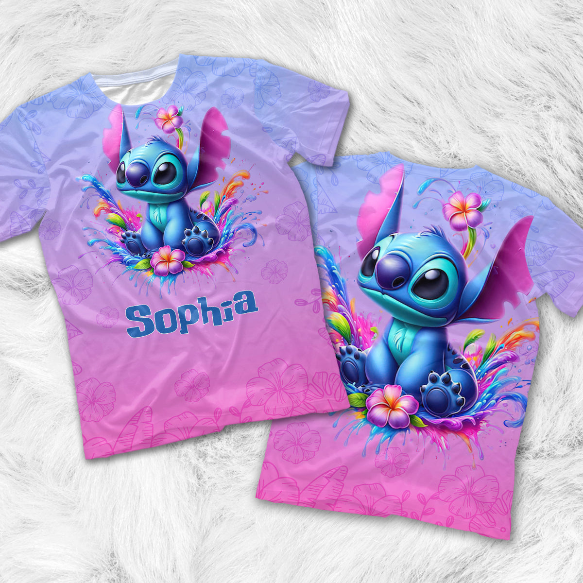 Personalized All Over Shirt & Shorts Set with Custom Name for Kids All Over Shirt & Women Shorts GradoCreations
