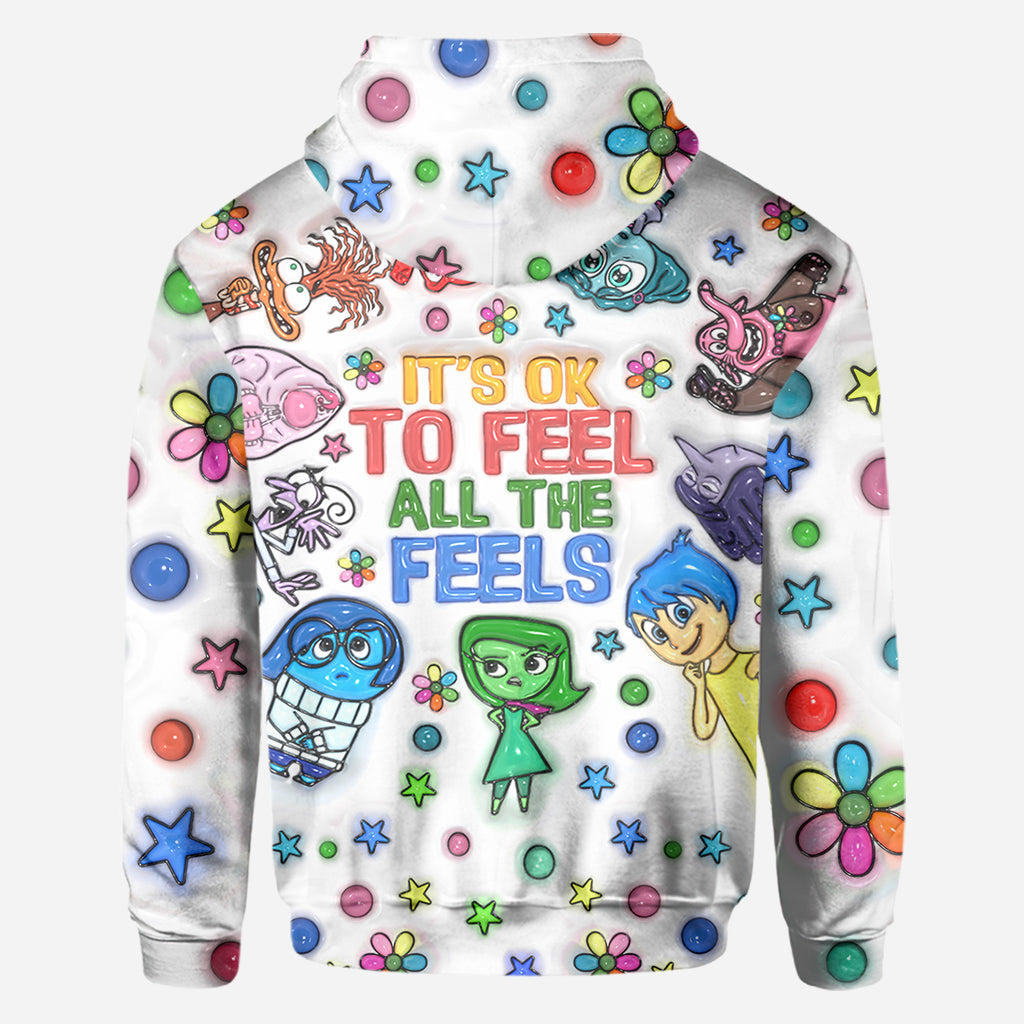 Personalized All Over Shirt with Fun 'All The Feels' Design for Kids All Over Shirt GradoCreations