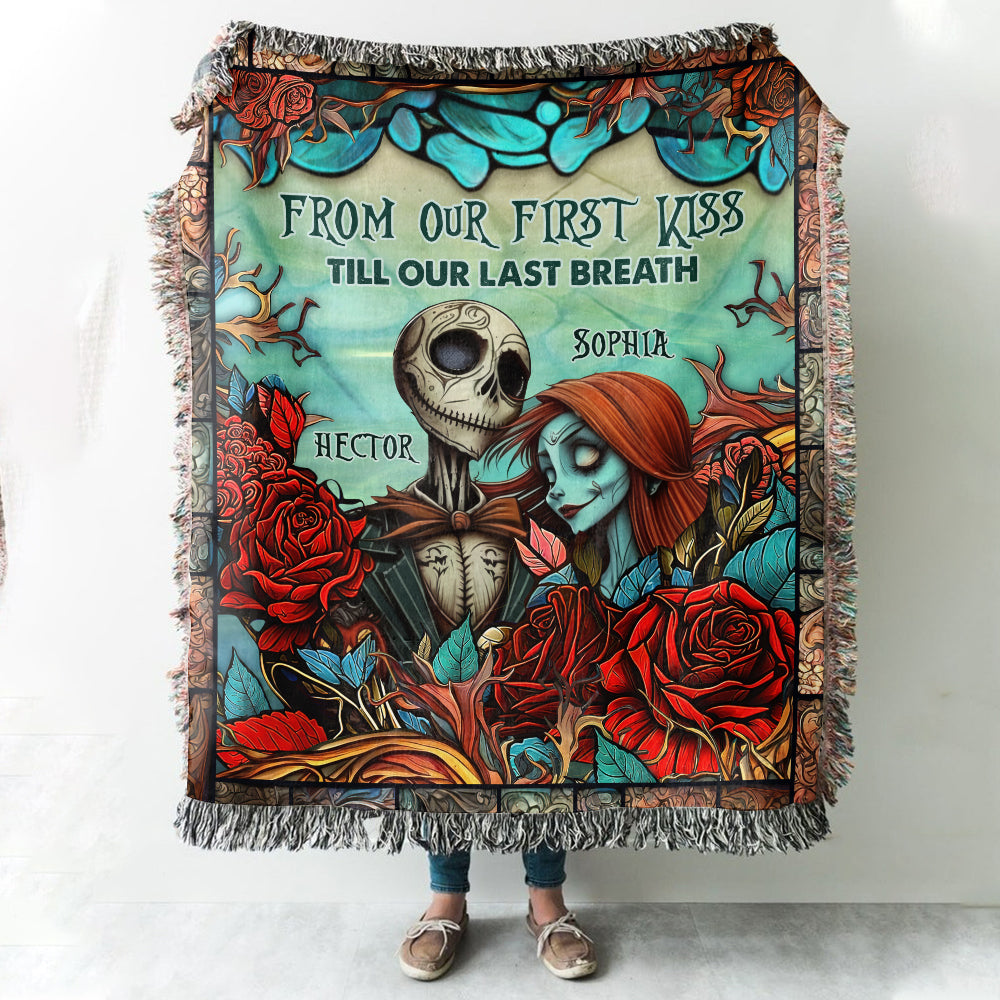 Personalized Woven Blanket Custom Couple Design Gift for Christmas Woven Blanket GradoCreations