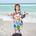 Personalized Kid Hooded Towel Poncho Custom Name Gift Kid Hooded Towel Poncho GradoCreations