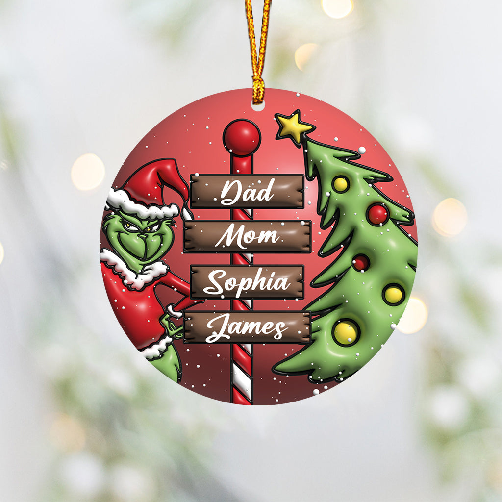 Personalized Merry Grinchmas Christmas Ornament Gift for Family Ornament GradoCreations
