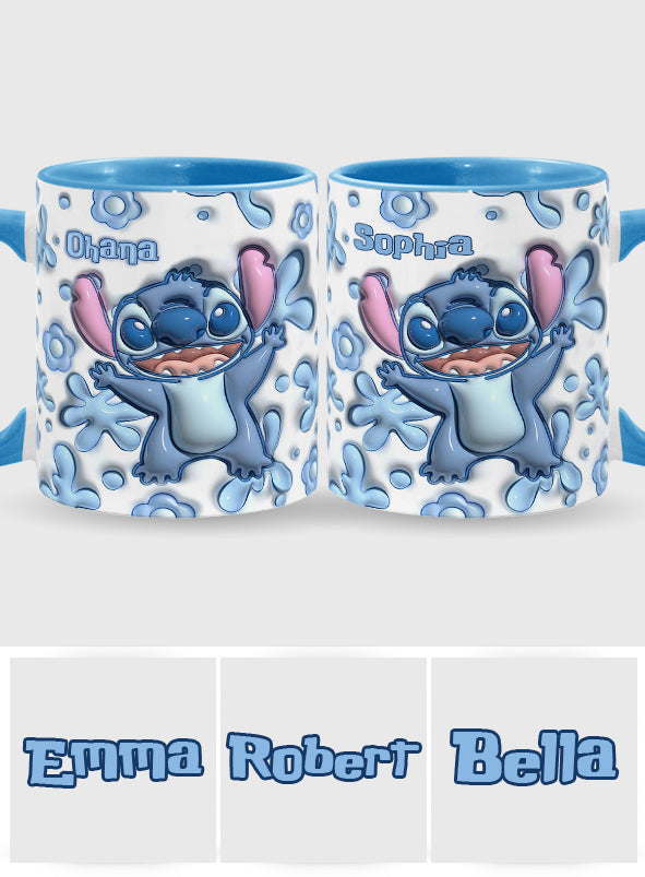 Personalized Ceramic Accent Mug Ohana Design Custom Name Gift Accent Mug GradoCreations