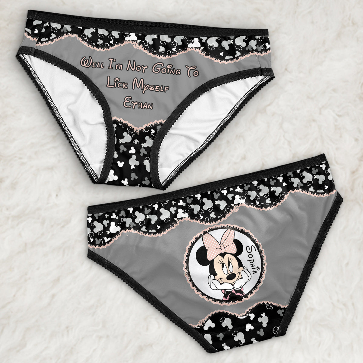 Personalized Lace Border Women Briefs Custom Name Gift Lace Border Women Briefs GradoCreations