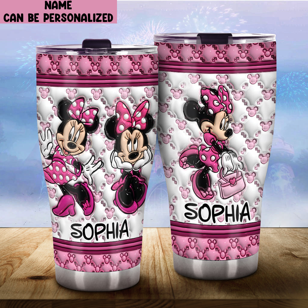 Personalized Pink Minnie Mouse Tumbler with Custom Name - Birthday Gift Tumbler GradoCreations