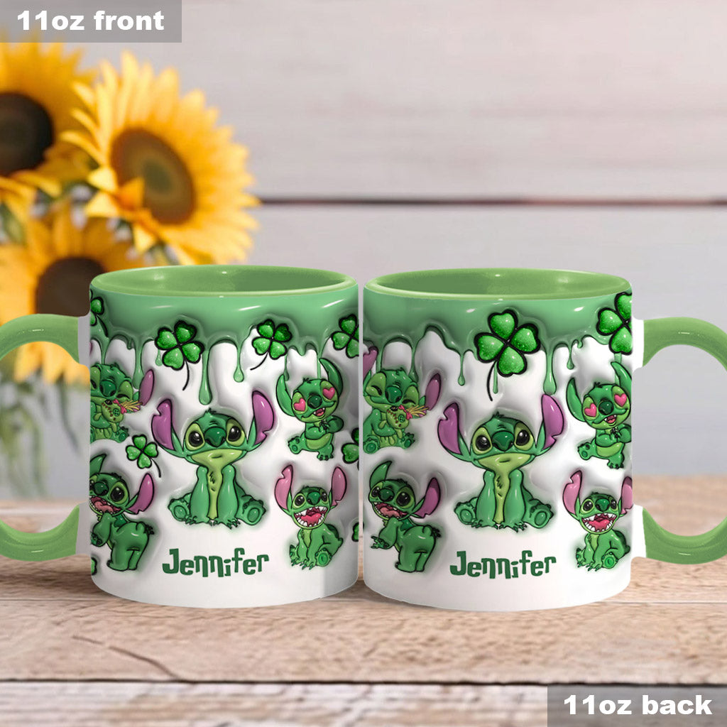 Personalized Lucky Shamrock Accent Mug Custom Name Gift Accent Mug GradoCreations