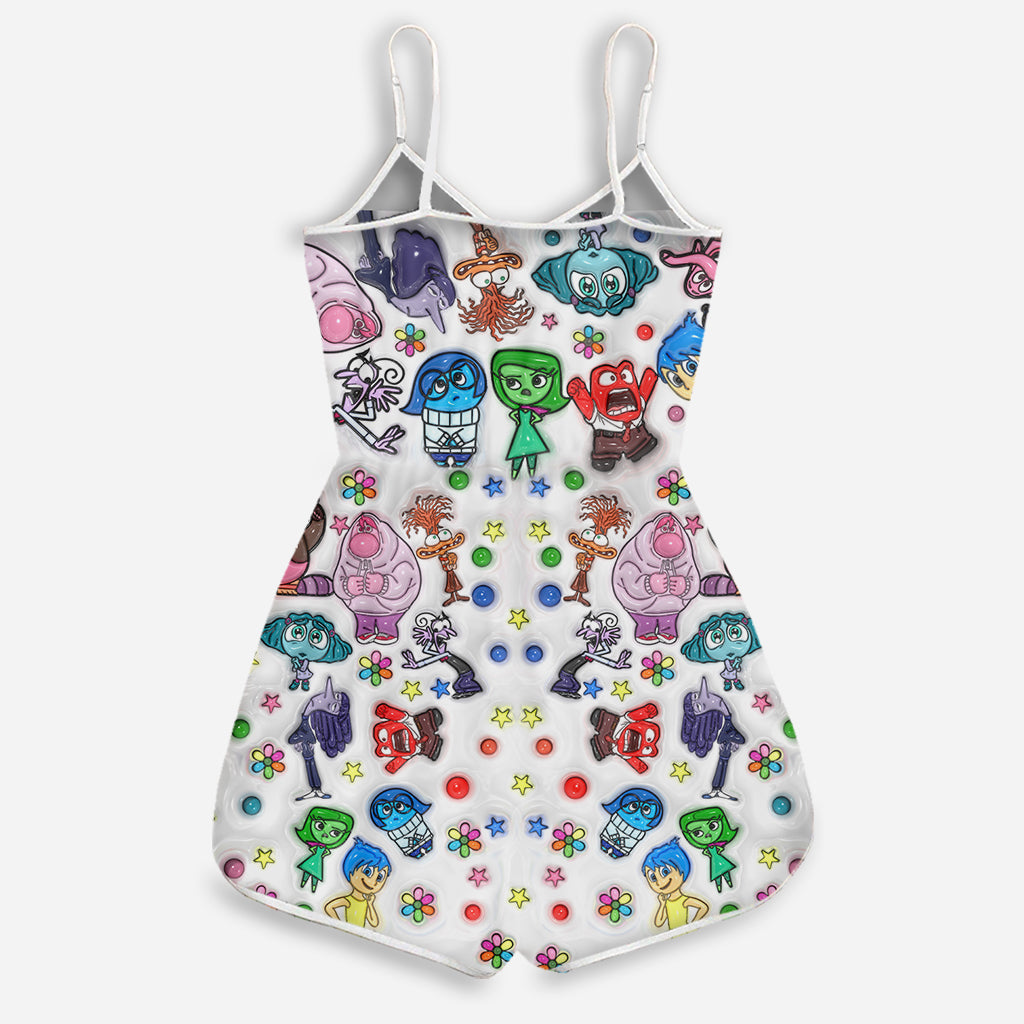 Personalized All the Feels Romper for Women - Cute Cotton Spandex Gift Romper GradoCreations