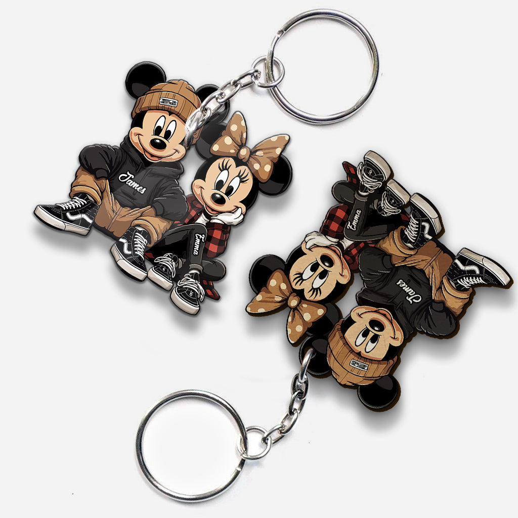 Personalized Chicano Mouse Keychain Custom Name Gift for Couple Keychain GradoCreations