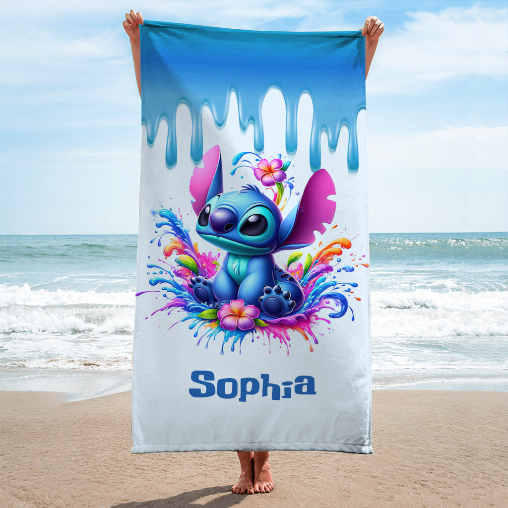 Personalized Ohana Beach Towel Custom Name Gift for Summer Beach Towel GradoCreations