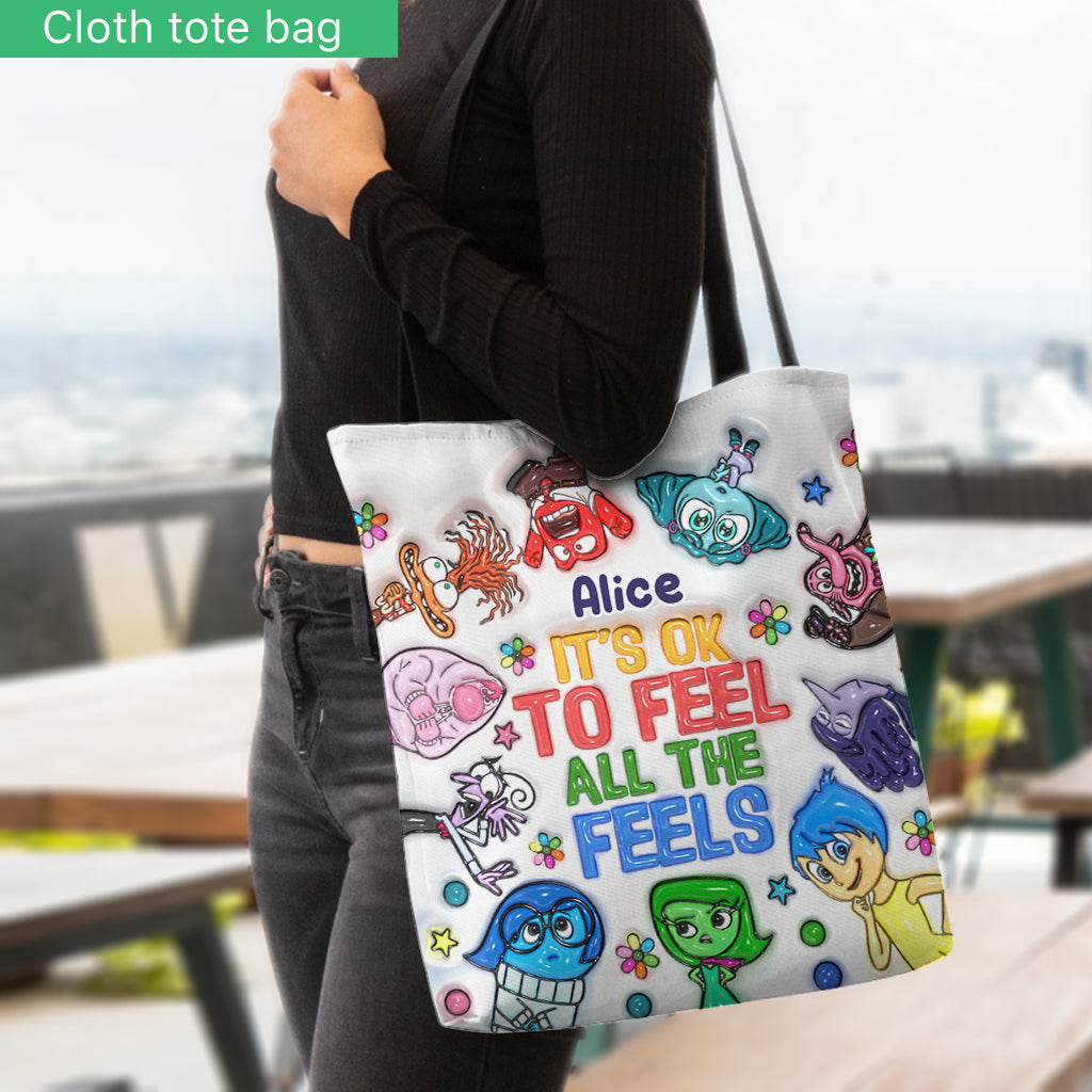 Personalized Tote Bag "It's Ok To Feel All The Feels" Gift for Kids Tote Bag GradoCreations