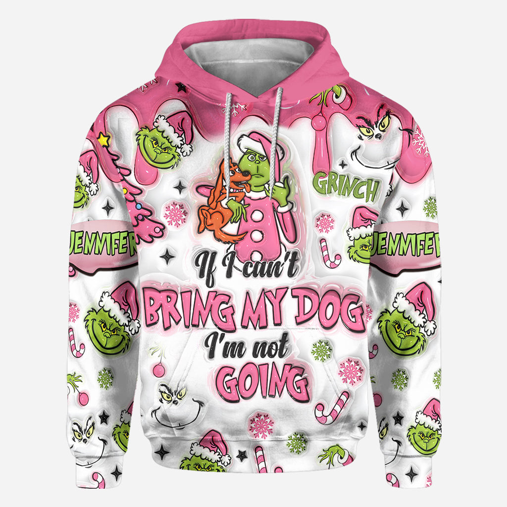 Personalized Christmas All Over Shirt with Grinch Design for Dog Lovers All Over Shirt GradoCreations