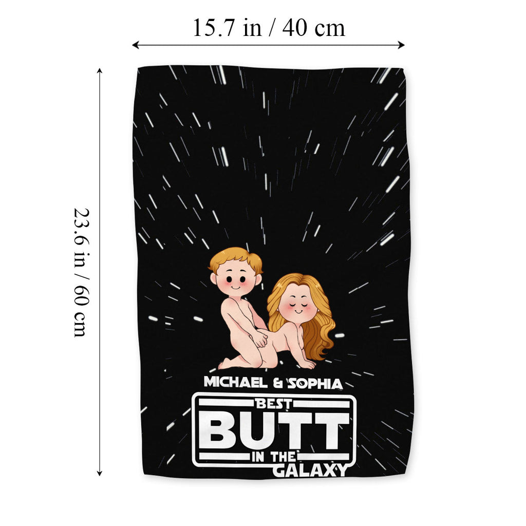 Personalized Funny Towel Gift for Couples Custom Name Best Butt in the Galaxy Towel GradoCreations