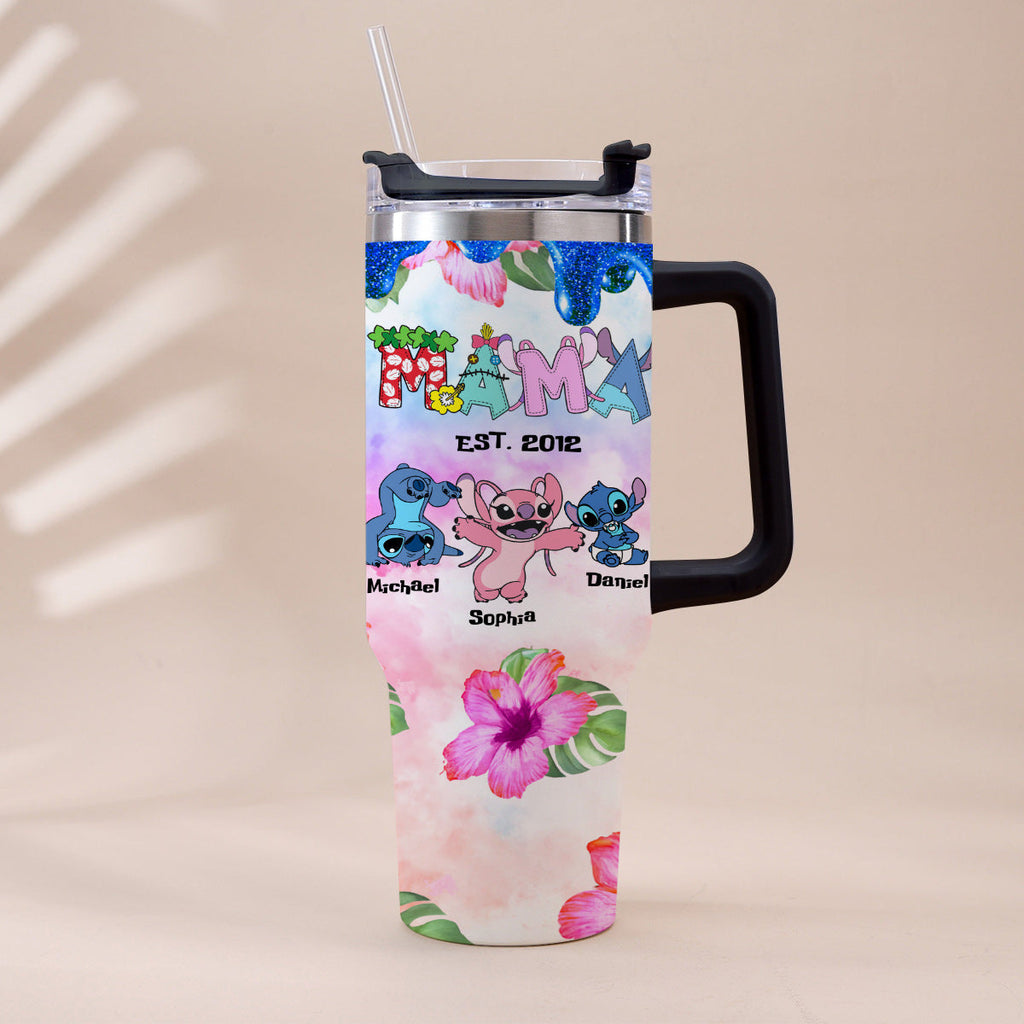 Personalized Ohana Tumbler with Handle Custom Name Gift for Mom Tumbler With Handle GradoCreations