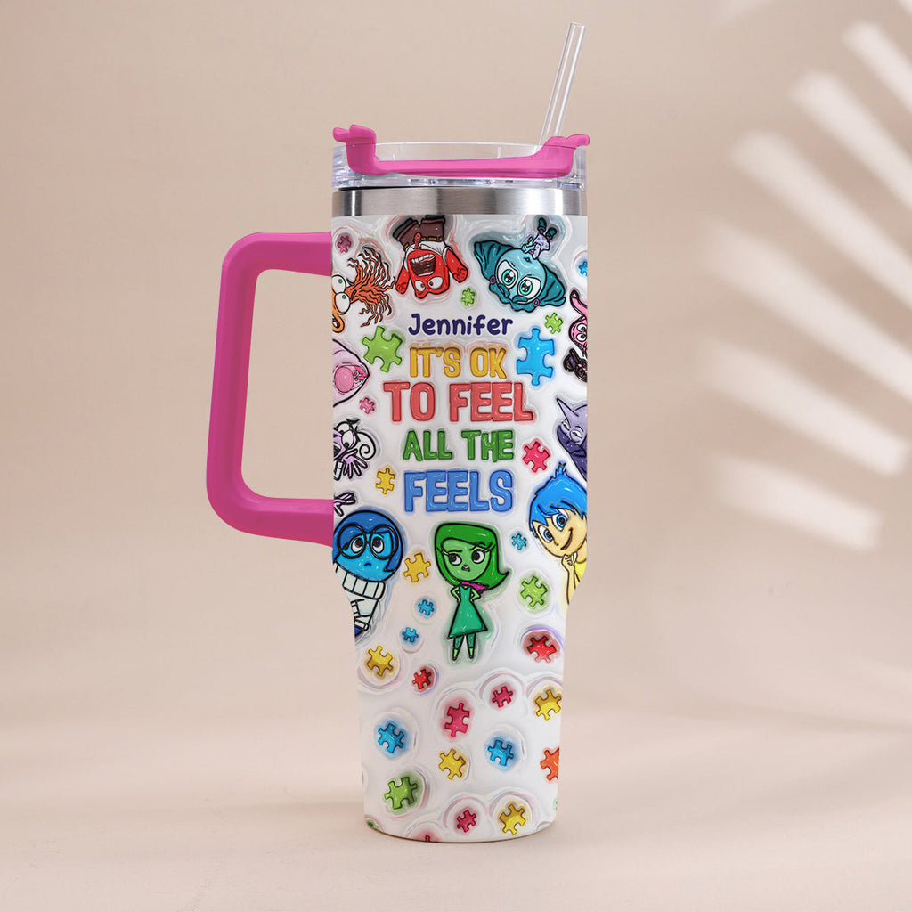 Personalized Autism Awareness Tumbler with Handle for Kids Tumbler With Handle GradoCreations