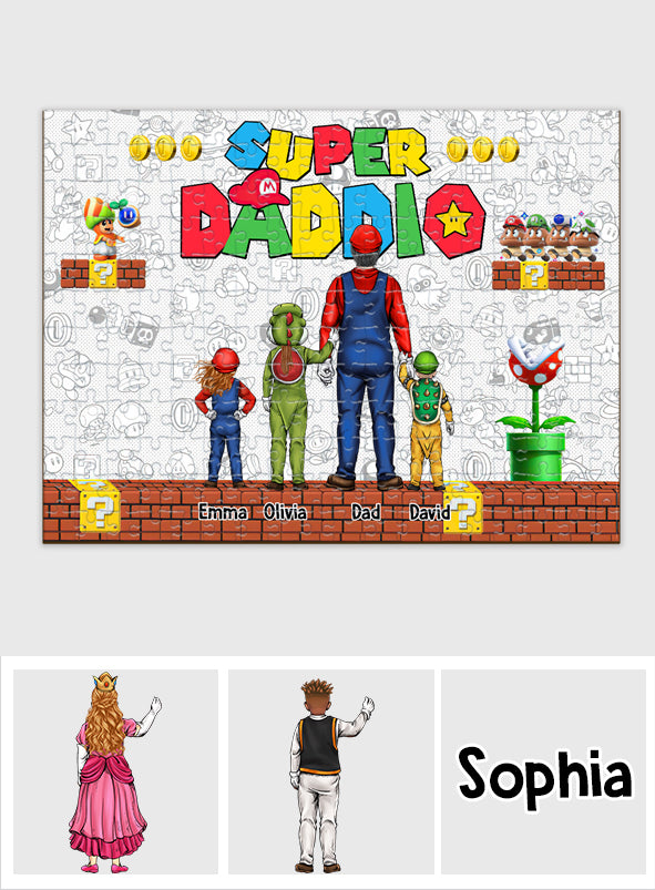 Personalized Super Plumber Jigsaw Puzzle Custom Name Gift for Dad Jigsaw Puzzle GradoCreations