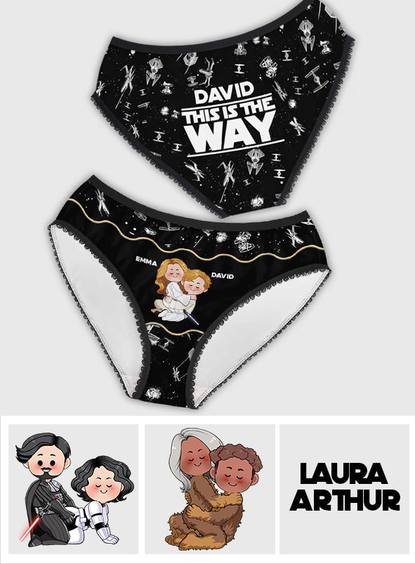 Personalized Lace Border Women's Briefs Custom Names Gift for Couples Lace Border Women Briefs GradoCreations